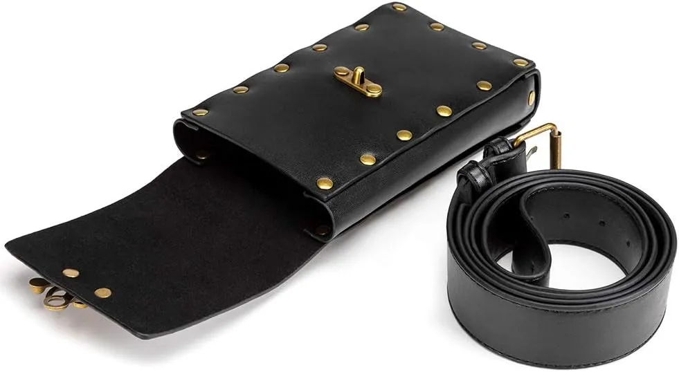 Larswon Renaissance Bag Medieval Belt Pouch Leather Belt Pouch Leg Phone Holder Festival Faire Accessories