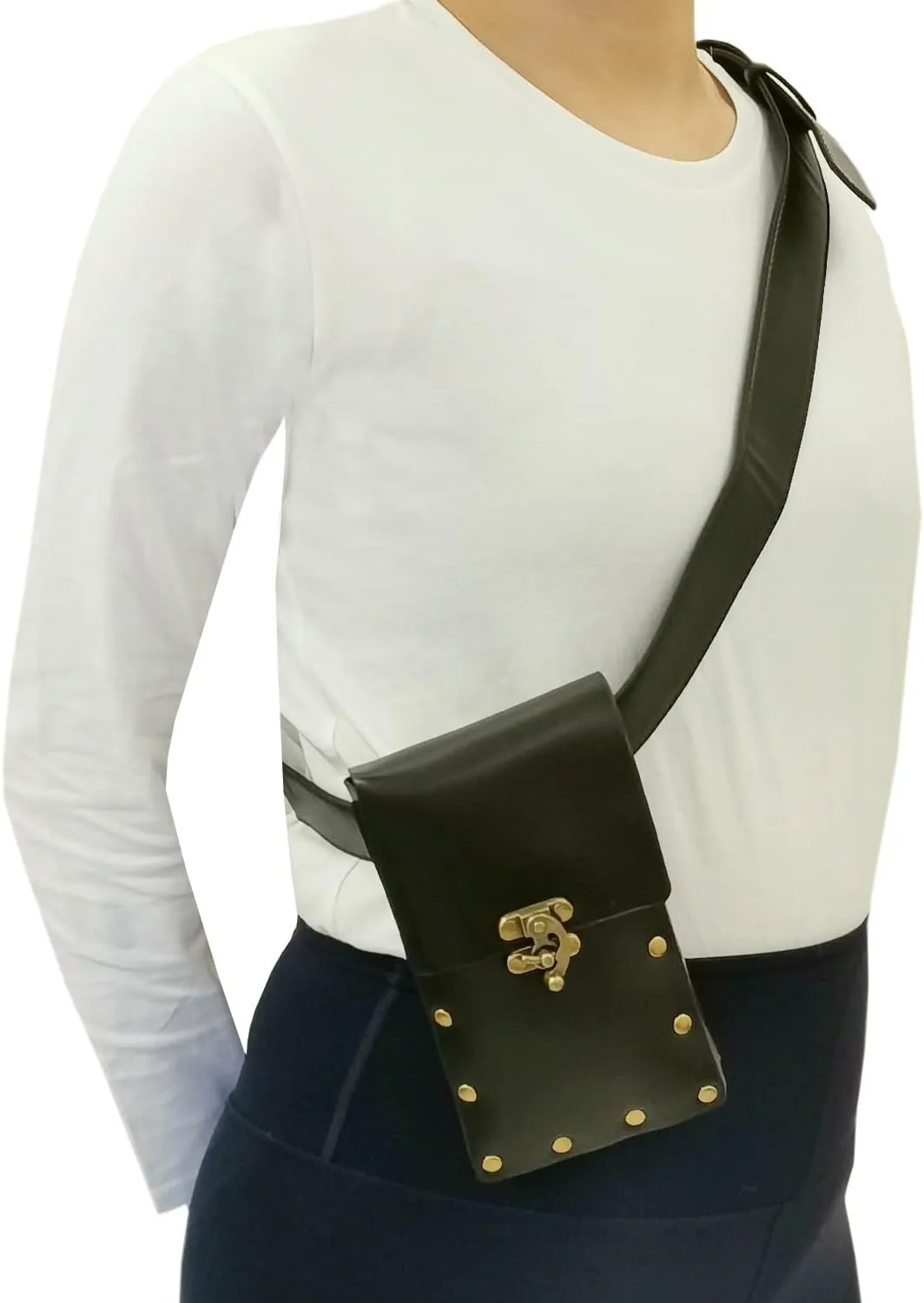 Larswon Renaissance Bag Medieval Belt Pouch Leather Belt Pouch Leg Phone Holder Festival Faire Accessories