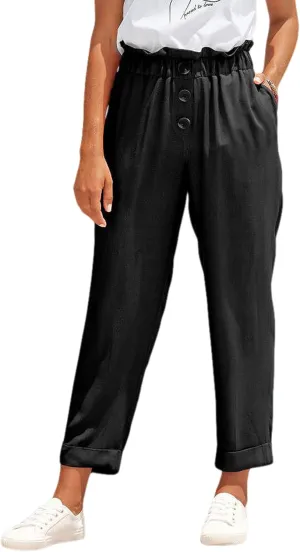 LASCANA Women's Paperbag Waist Ankle Pants