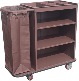 Laundry Sorter Cart Laundry Trolley Cart with Removable Fabric Bags,Wheeled Hotel Guest Room Multi-Function Laundry Sorter Cleaning Cart Health Service Vehicle