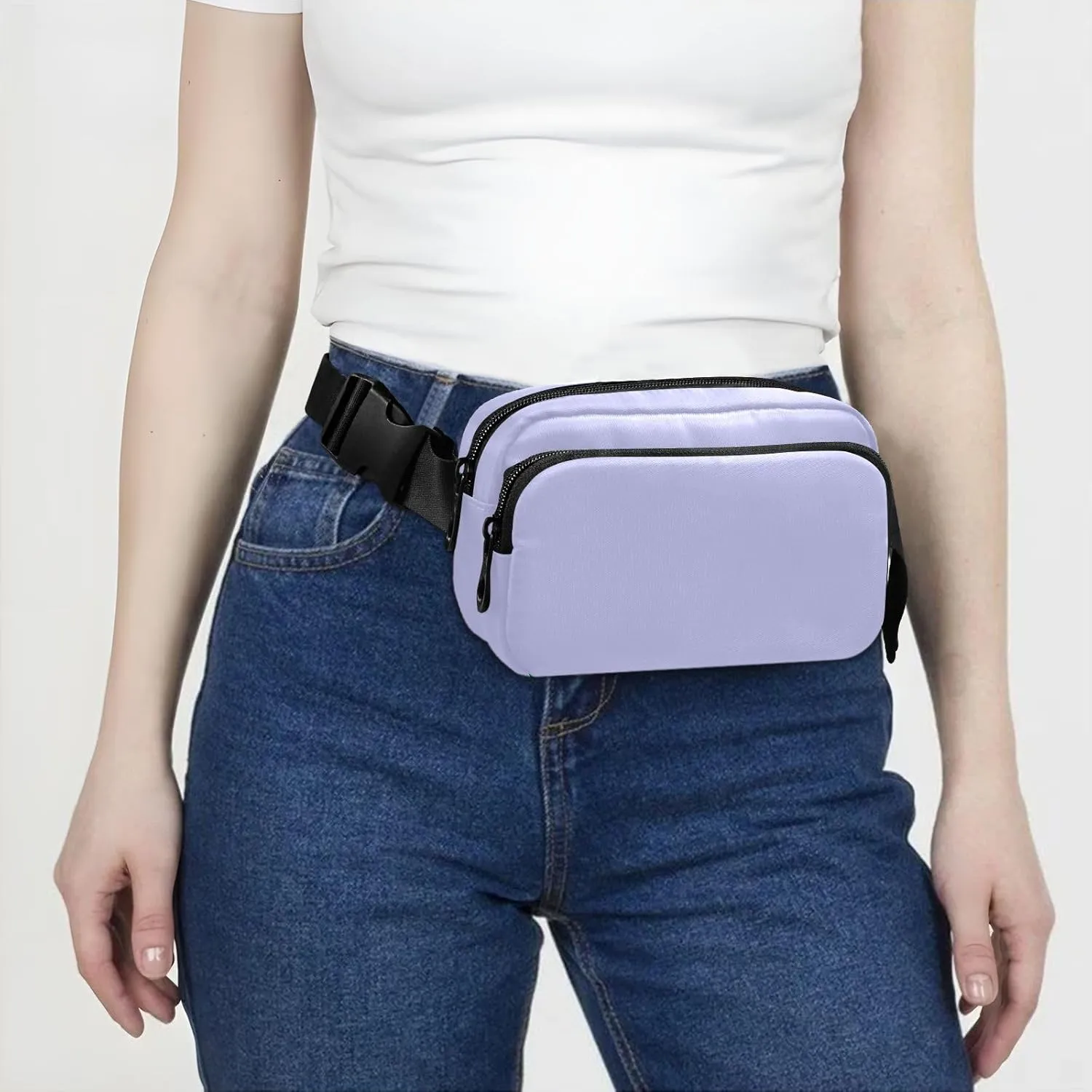 Lavender Blue Belt Bag Fashion Waist Packs Lightweight Crossbody Bags with Adjustable Strap