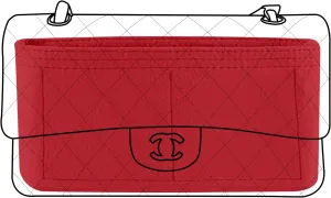Lckaey Bag Organizer for Chanel bag Classic Flap cf jumbo bag Purse Insert - Handbag Felt Insert Y069red-mini