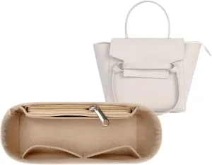 Lckaey Purse Organizer for Celine Bags, Nano Luggage Organizer, Beige-Mini