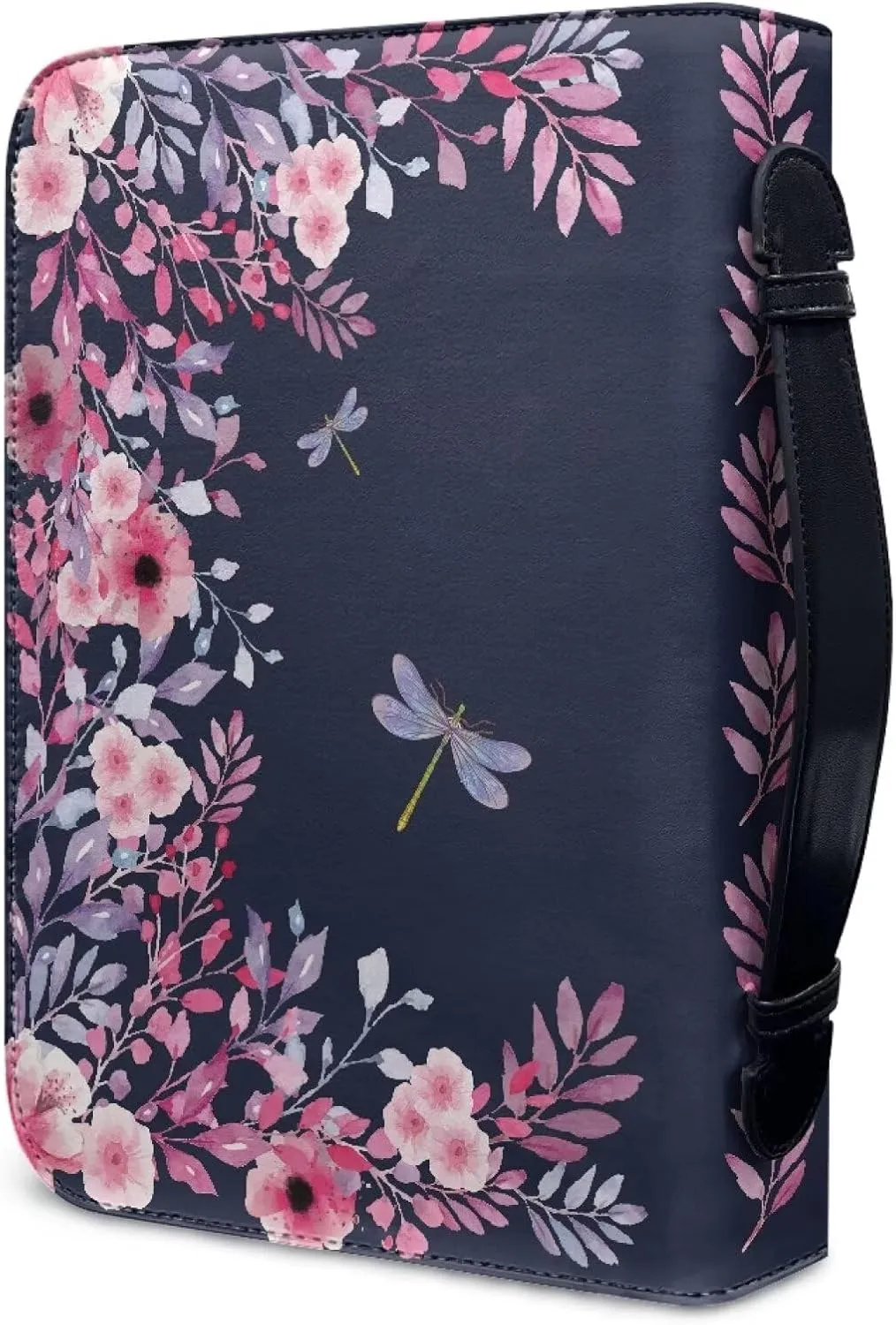 Leather Bible Covers for Women Aesthetic Floral Bible Quotes Bible Carrying Case with Handle