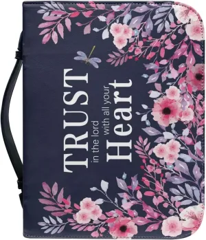 Leather Bible Covers for Women Aesthetic Floral Bible Quotes Bible Carrying Case with Handle