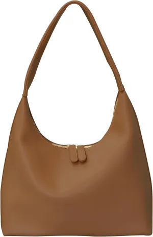 Leather Hobo Bag Small Shoulder Purses for Women Slouchy Tote Handbag Vegan Leather Crescent Bag