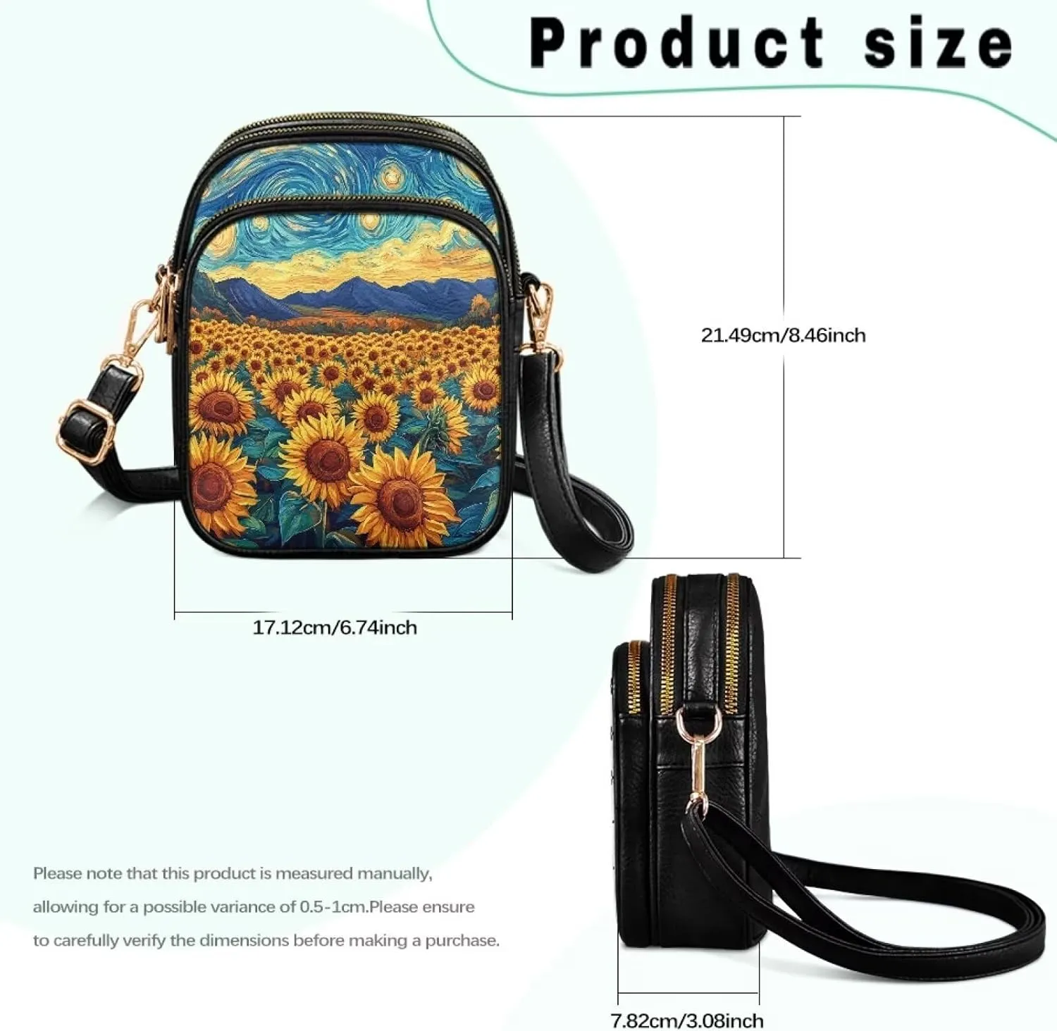 Leather Purse for Women, Leather Shoulder Crossbody Bags Sling Purses Fashion Side Belt Wallet Ladies Sling Bags