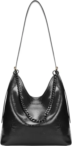 Leather Tote Bag for Women, Hobo Bags Large Capacity Shoulder Handbag Slouchy Tote Purses with 2 Adjustable Straps