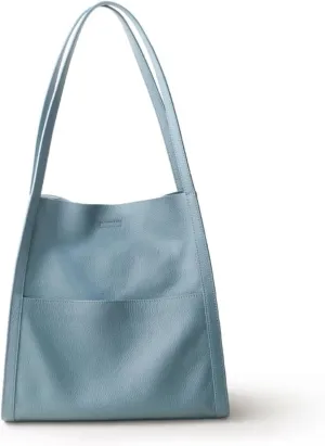 Leather Tote Shoulder Bag for Women，Large Leather Hobo Shoulder Bag