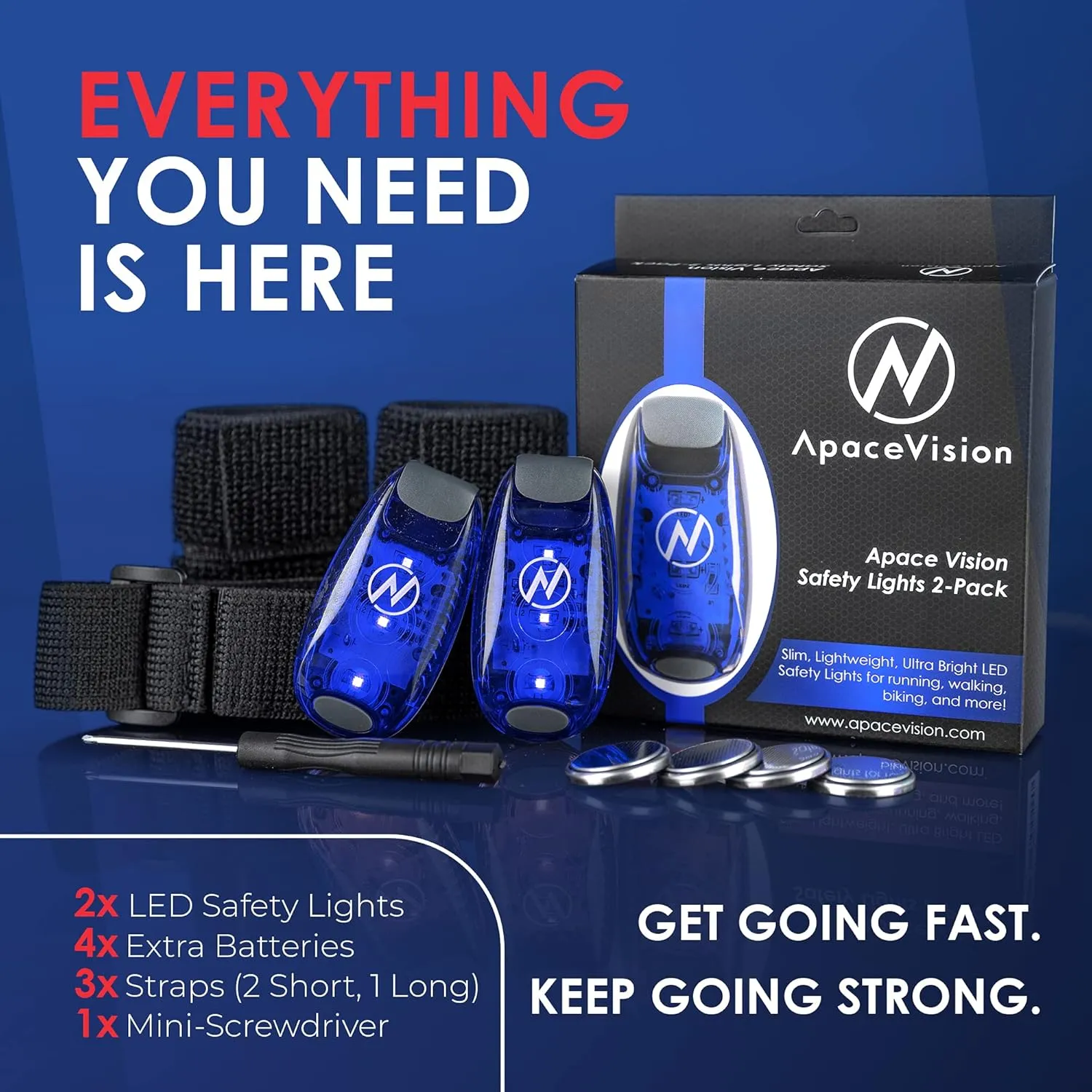 LED Safety Light (2 Pack) - Clip On Strobe/Running Lights for Runners, Dog, Bike, Walking, Boat, Kayak, Stroller and More - High Visibility Accessories for Your Reflective Gear, Bicycle