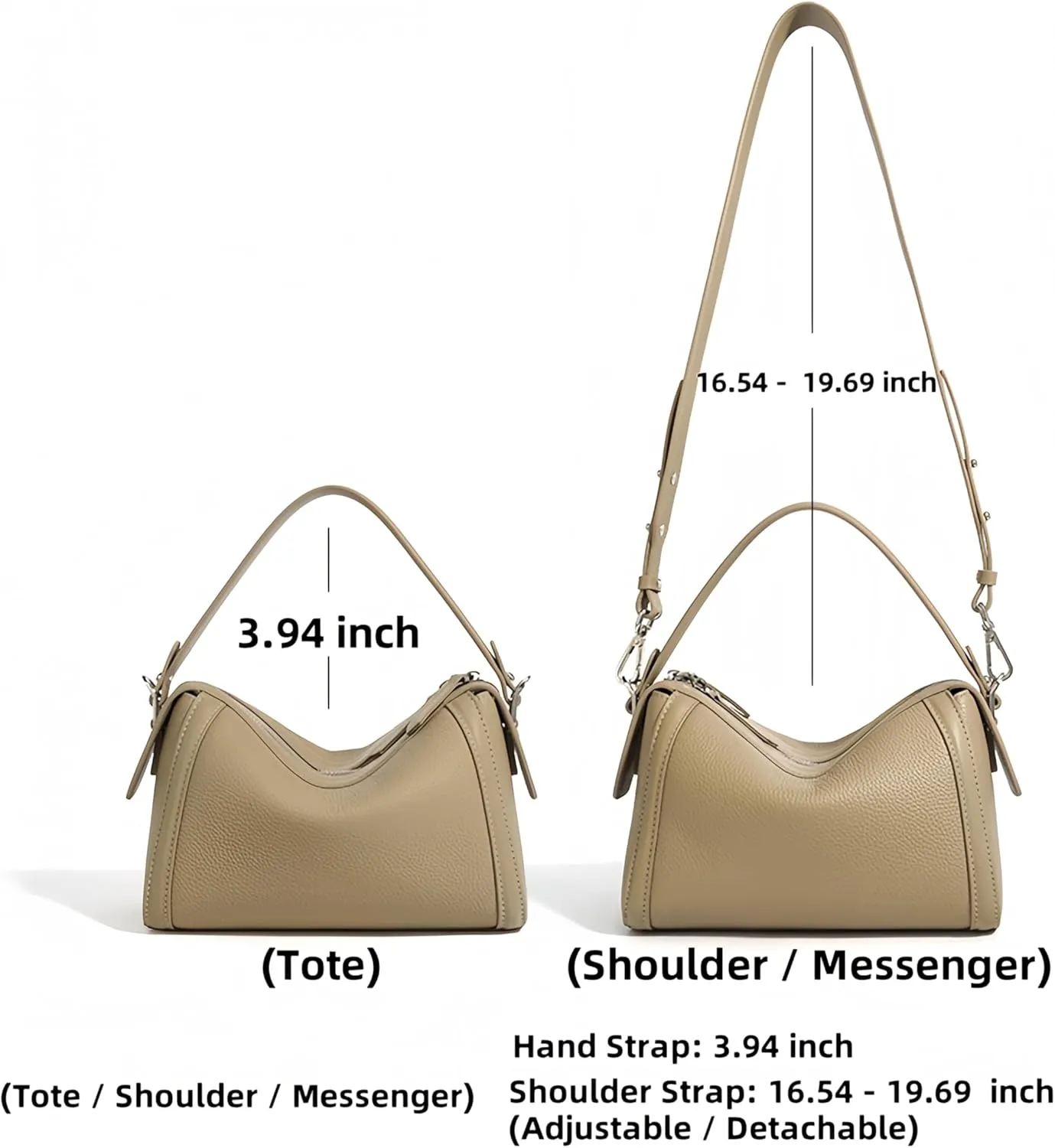 LeGeng Women's cowhide pillow bag, shoulder, crossbody, versatile, simple Boston Wrap underarm Hobo Bag with Adjustable Strap