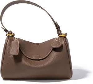 LeGeng Women's cowhide pillow bag, shoulder, crossbody, versatile, simple Boston Wrap underarm Hobo Bag with Adjustable Strap