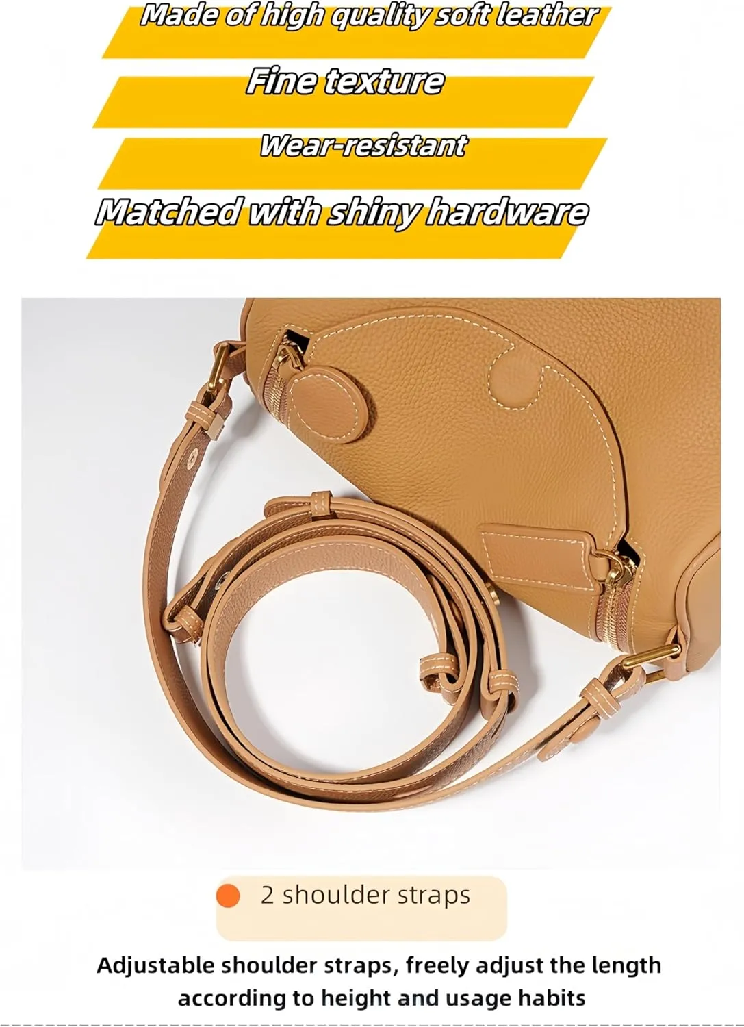 LeGeng Women's cowhide pillow bag, shoulder, crossbody, versatile, simple Boston Wrap underarm Hobo Bag with Adjustable Strap