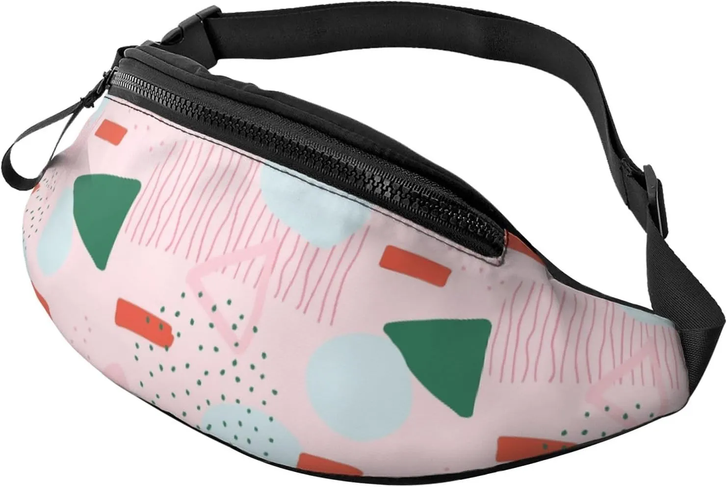 Leisure Sports Crossbody Bag Running Casual Hands-Free Wallets Waist Pack for Man Woman Father's Day for Dad Pink Abstract