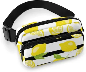 Lemon Print Stride Fanny Packs Crossbody Bags for Women Men, Belt Bag Waist Packs for Workout Running Travel with Adjustable Strap