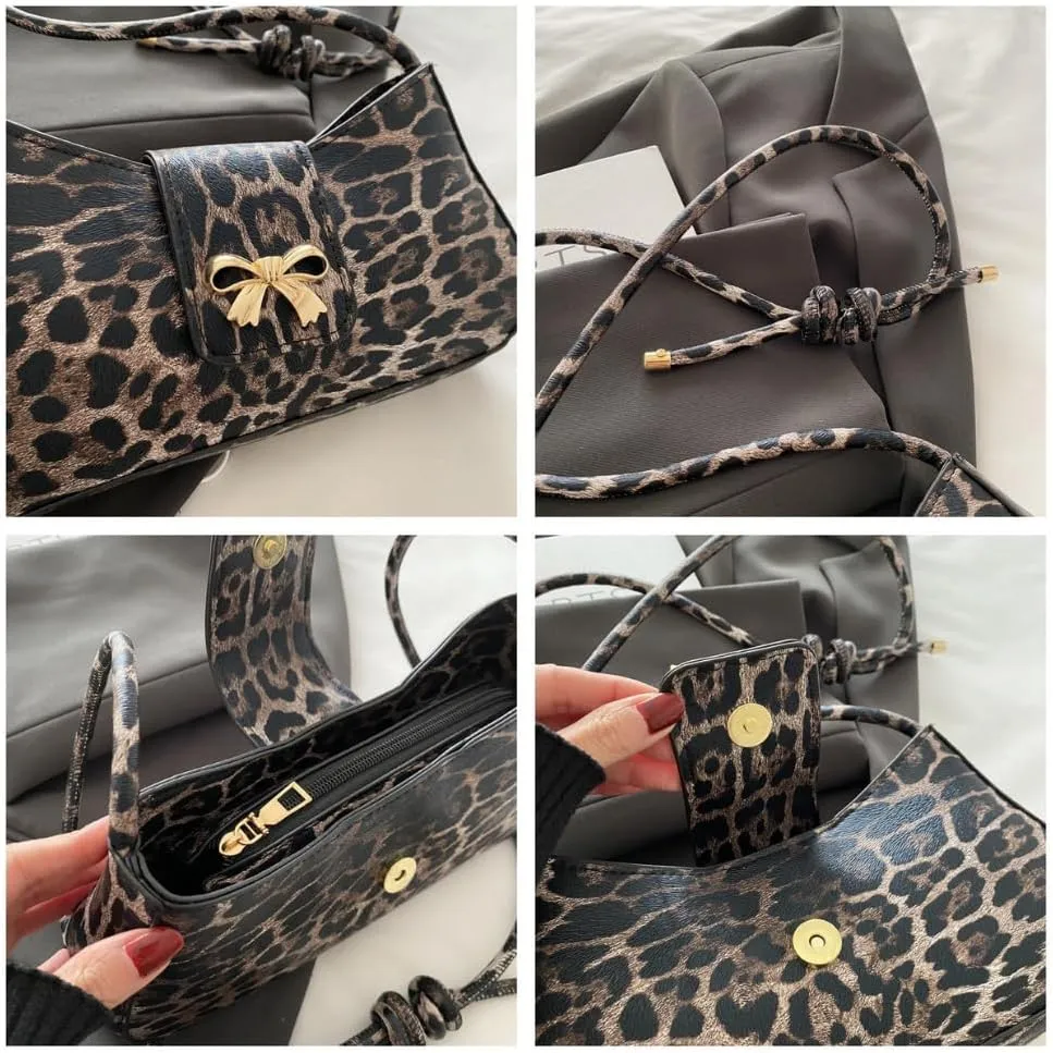 Leopard Y2k Shoulder Bag Crossbody Bags for Women Leopard Purse Going Out Bag Punk Y2k Stuff 2000s