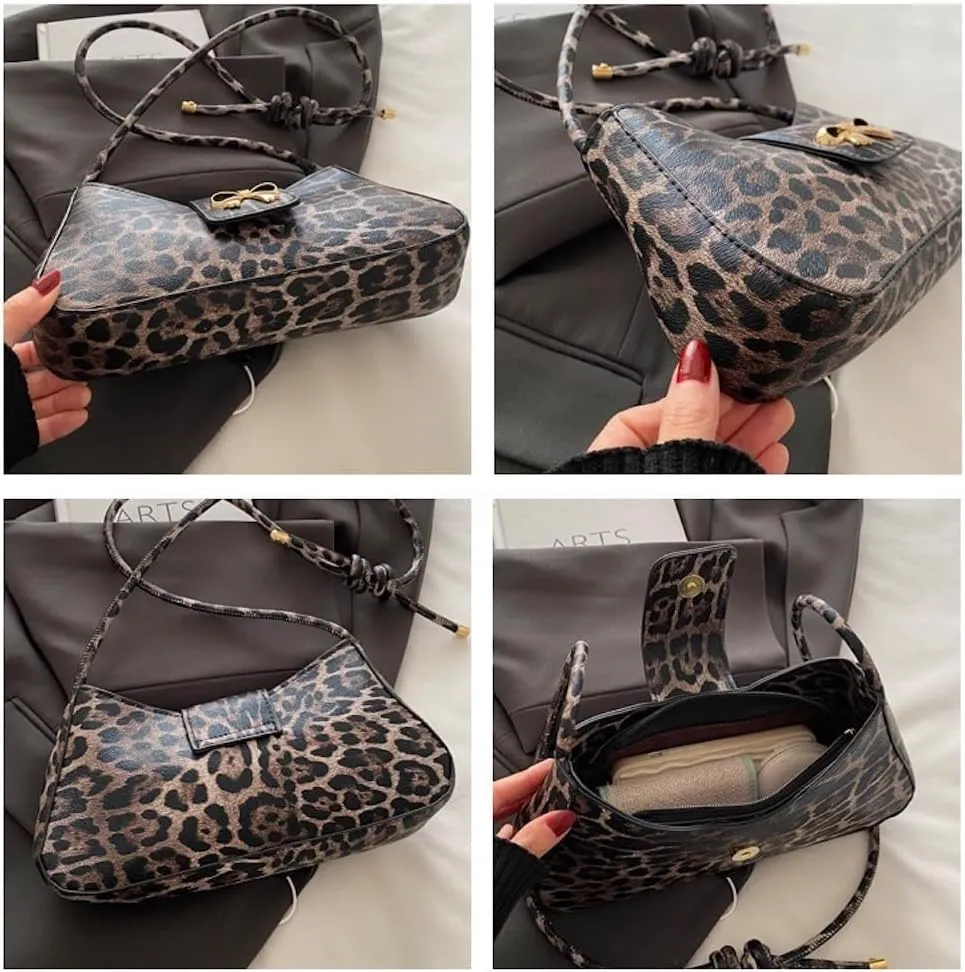 Leopard Y2k Shoulder Bag Crossbody Bags for Women Leopard Purse Going Out Bag Punk Y2k Stuff 2000s