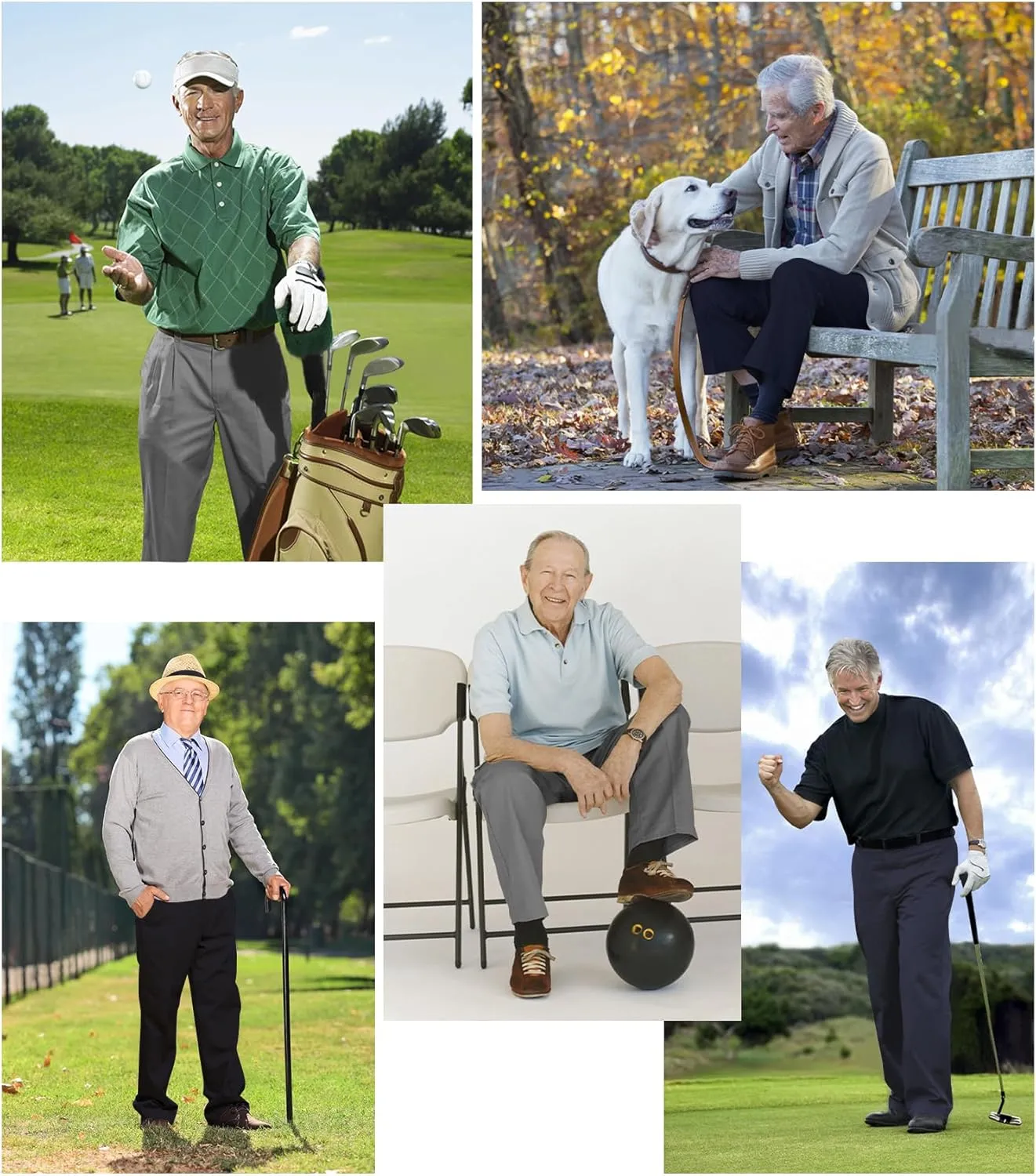 LETAOTAO Mens Elastic Waist Pants for Seniors Adaptive Mens Pants for Elderly with Zipper Fly