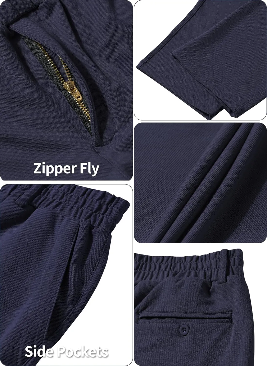LETAOTAO Mens Elastic Waist Pants for Seniors Adaptive Mens Pants for Elderly with Zipper Fly