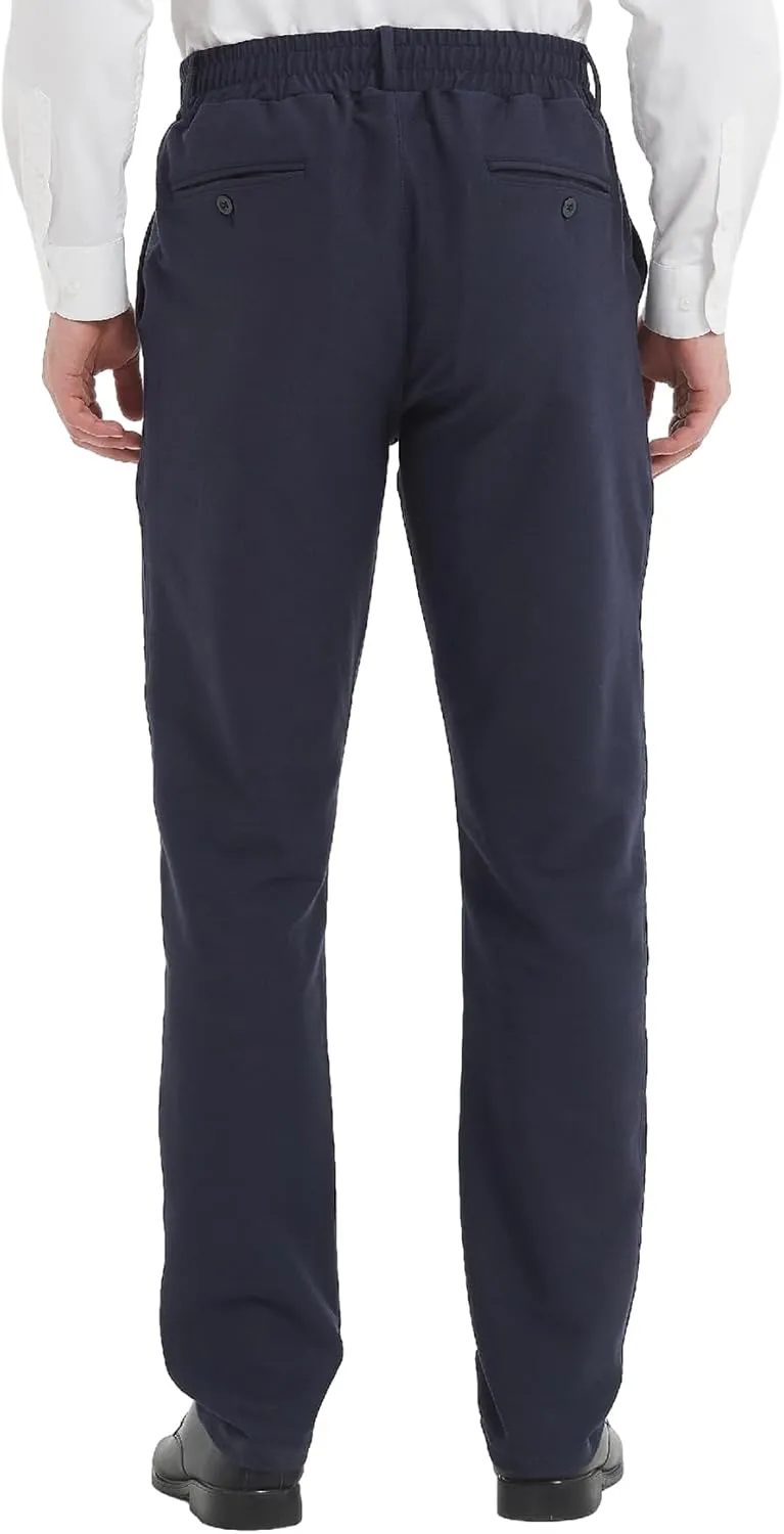 LETAOTAO Mens Elastic Waist Pants for Seniors Adaptive Mens Pants for Elderly with Zipper Fly