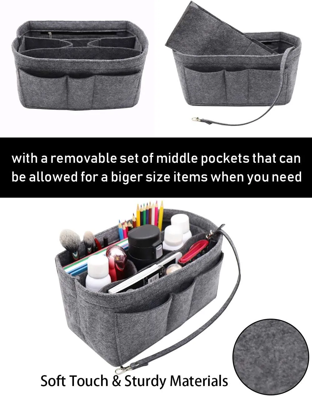 LEXSION Felt Insert Bag Organizer Bag In Bag For Handbag Purse Organizer Fits Speedy Neverful