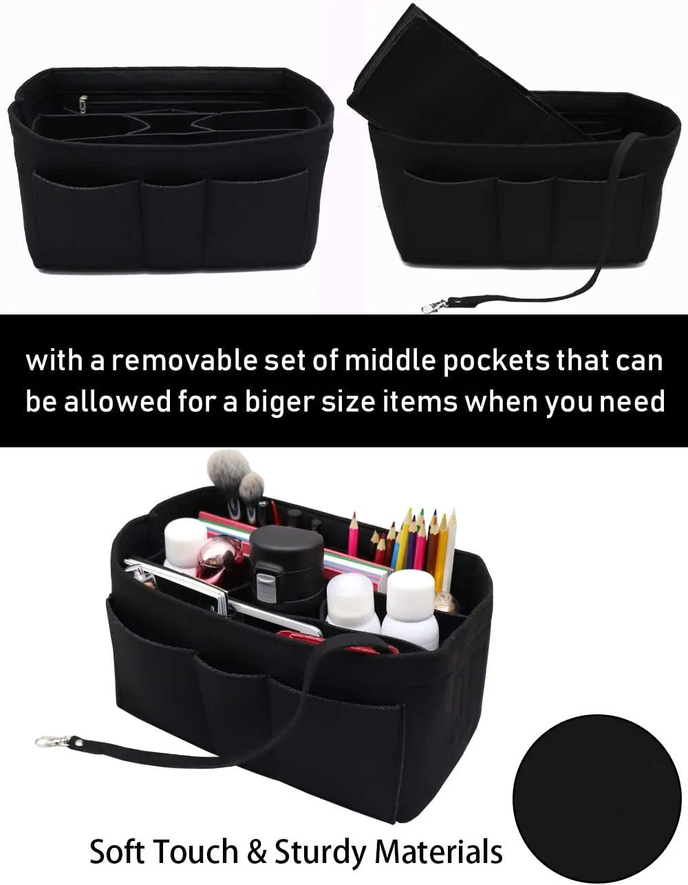 LEXSION Felt Insert Bag Organizer Bag In Bag For Handbag Purse Organizer Fits Speedy Neverful