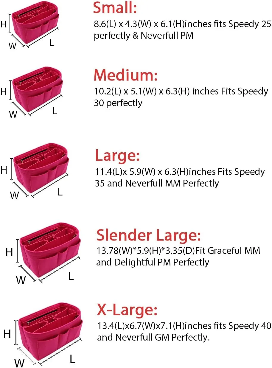 LEXSION Felt Insert Bag Organizer Bag In Bag For Handbag Purse Organizer Fits Speedy Neverful