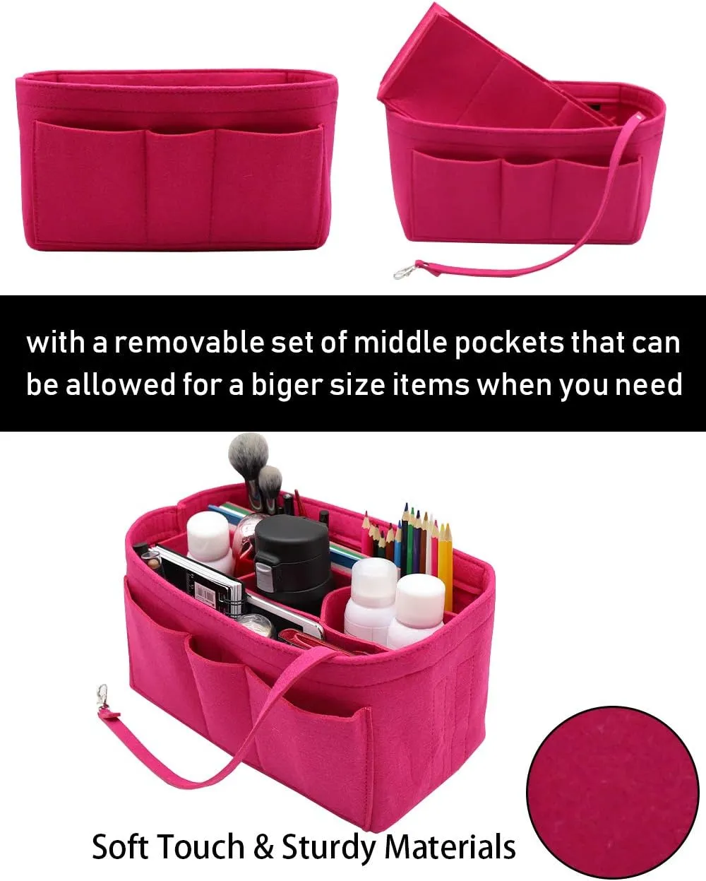 LEXSION Felt Insert Bag Organizer Bag In Bag For Handbag Purse Organizer Fits Speedy Neverful