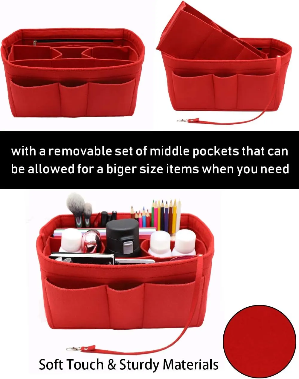 LEXSION Felt Insert Bag Organizer Bag In Bag For Handbag Purse Organizer Fits Speedy Neverful