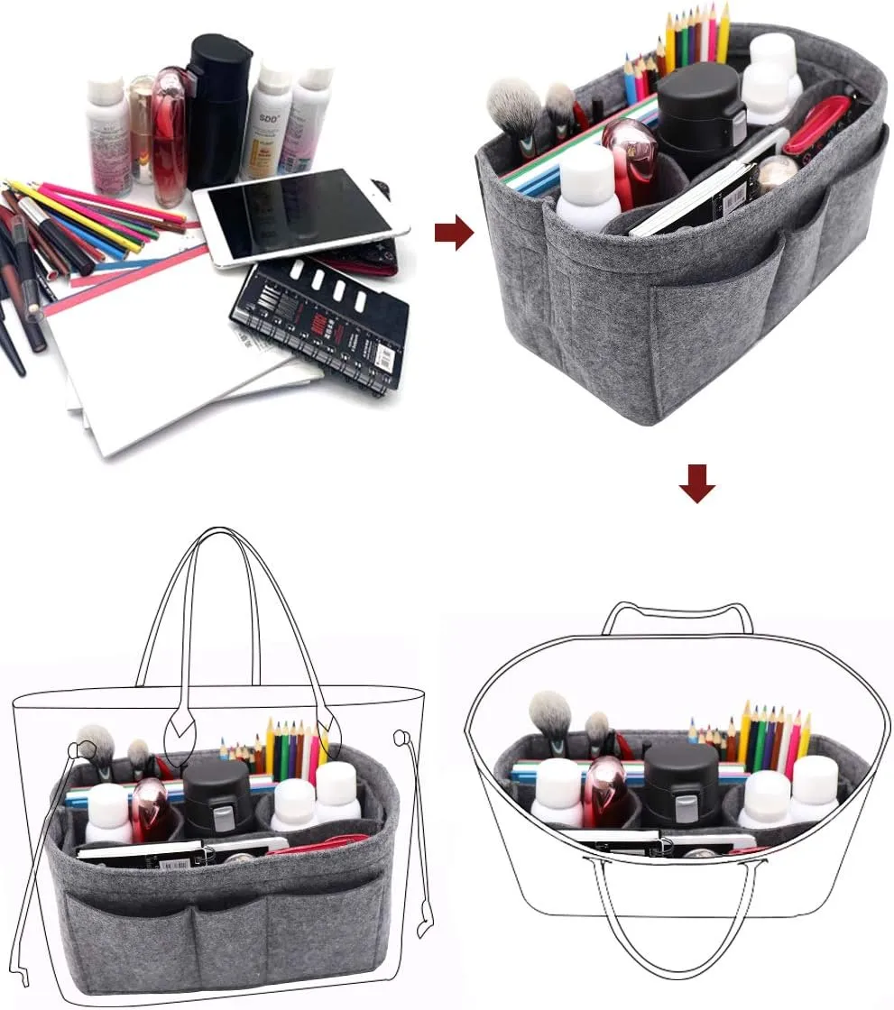 LEXSION Felt Insert Bag Organizer Bag In Bag For Handbag Purse Organizer Fits Speedy Neverful