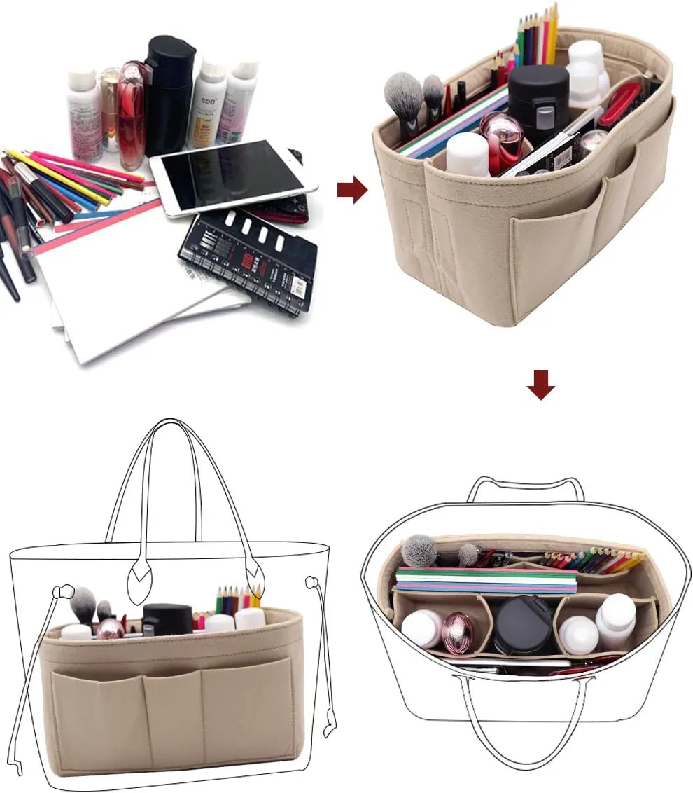LEXSION Felt Insert Bag Organizer Bag In Bag For Handbag Purse Organizer Fits Speedy Neverful