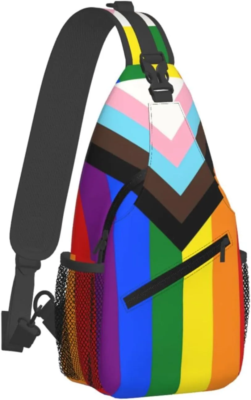 LGBT Gay Pride Sling Backpack,Fashion Shoulder Bags Adjustable Crossbody Chest Bag Travel Hiking Daypack