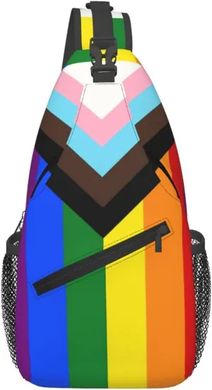 LGBT Gay Pride Sling Backpack,Fashion Shoulder Bags Adjustable Crossbody Chest Bag Travel Hiking Daypack