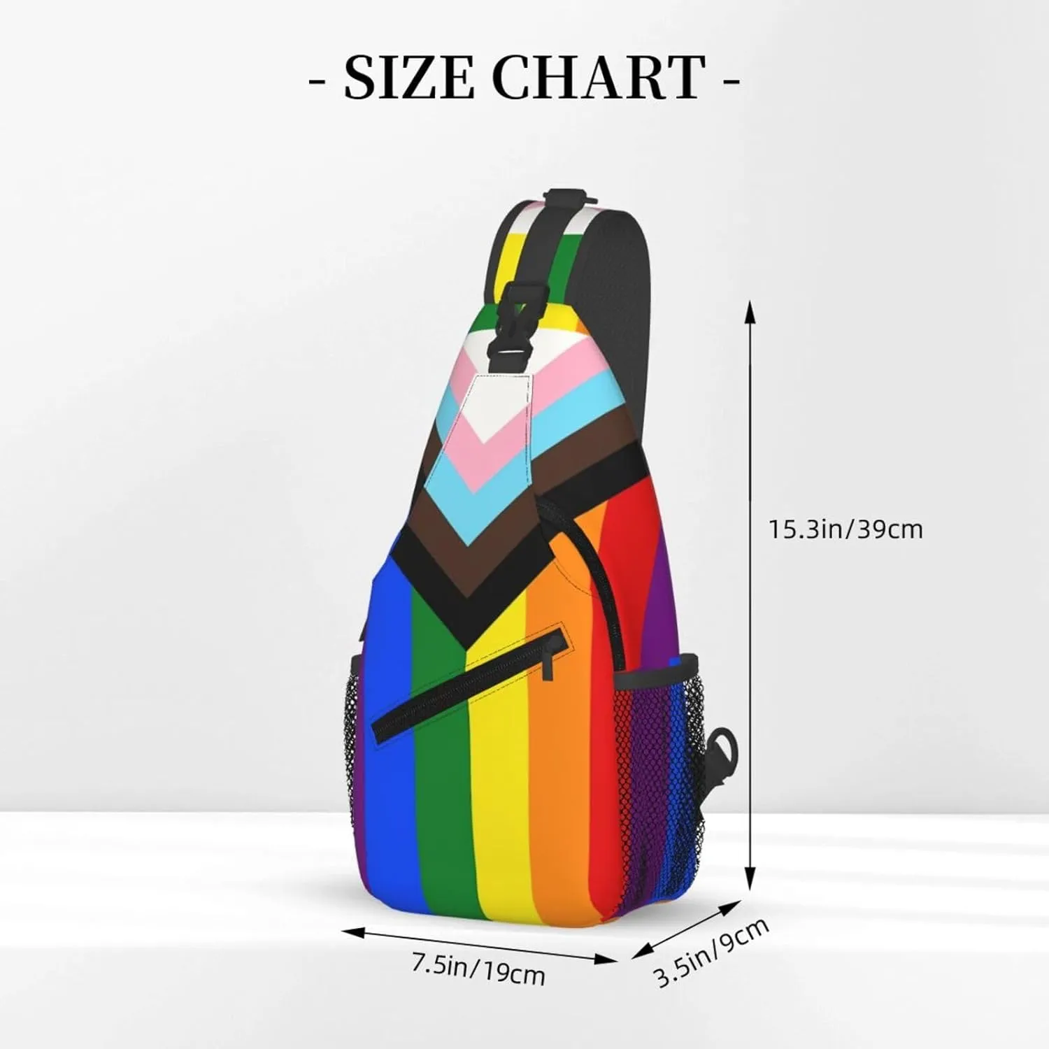 LGBT Gay Pride Sling Backpack,Fashion Shoulder Bags Adjustable Crossbody Chest Bag Travel Hiking Daypack