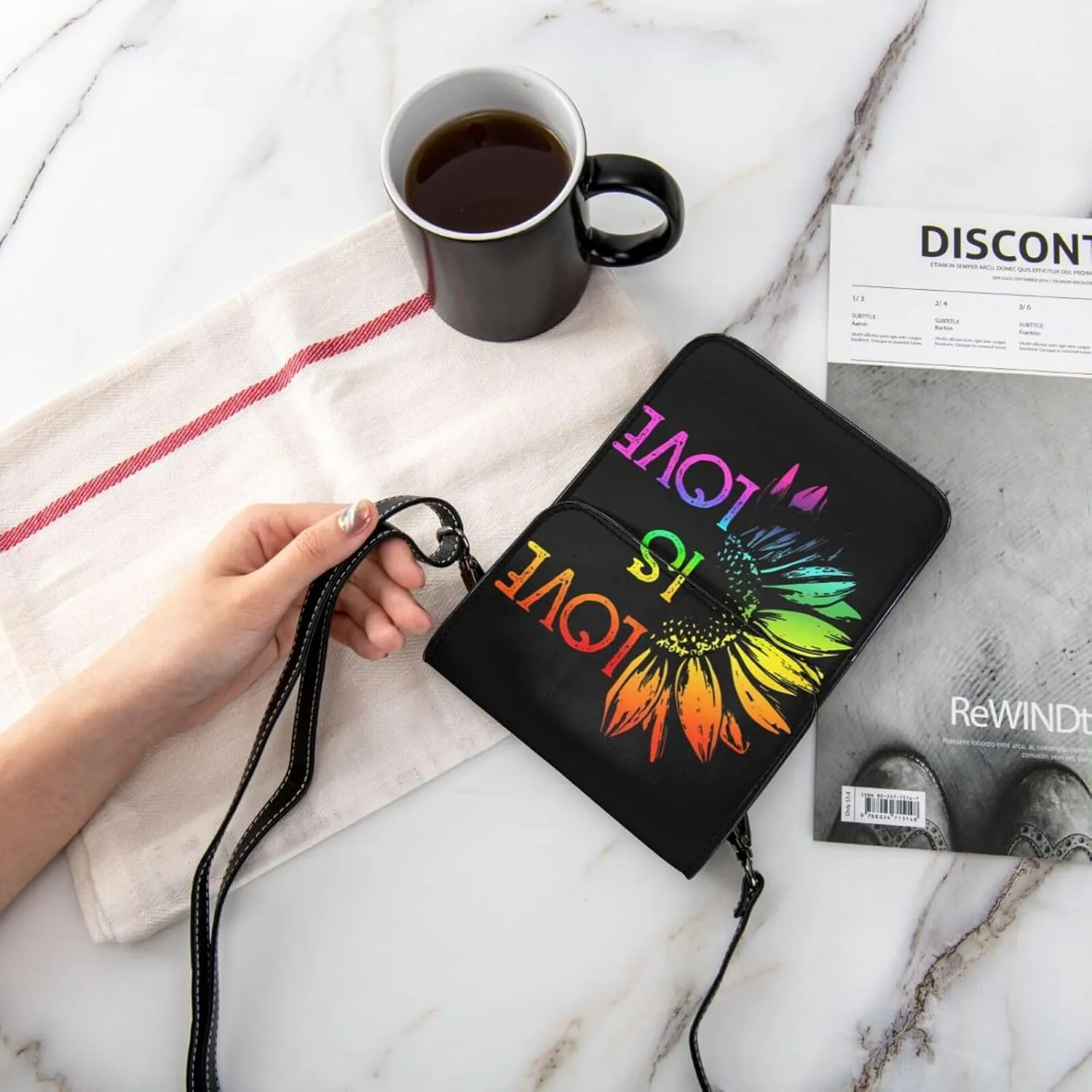 LGBT Pride Rainbow Gay Leather Crossbody Phone Purse for Women Cute Wallet Bags Lightweight Mini Sling Bag