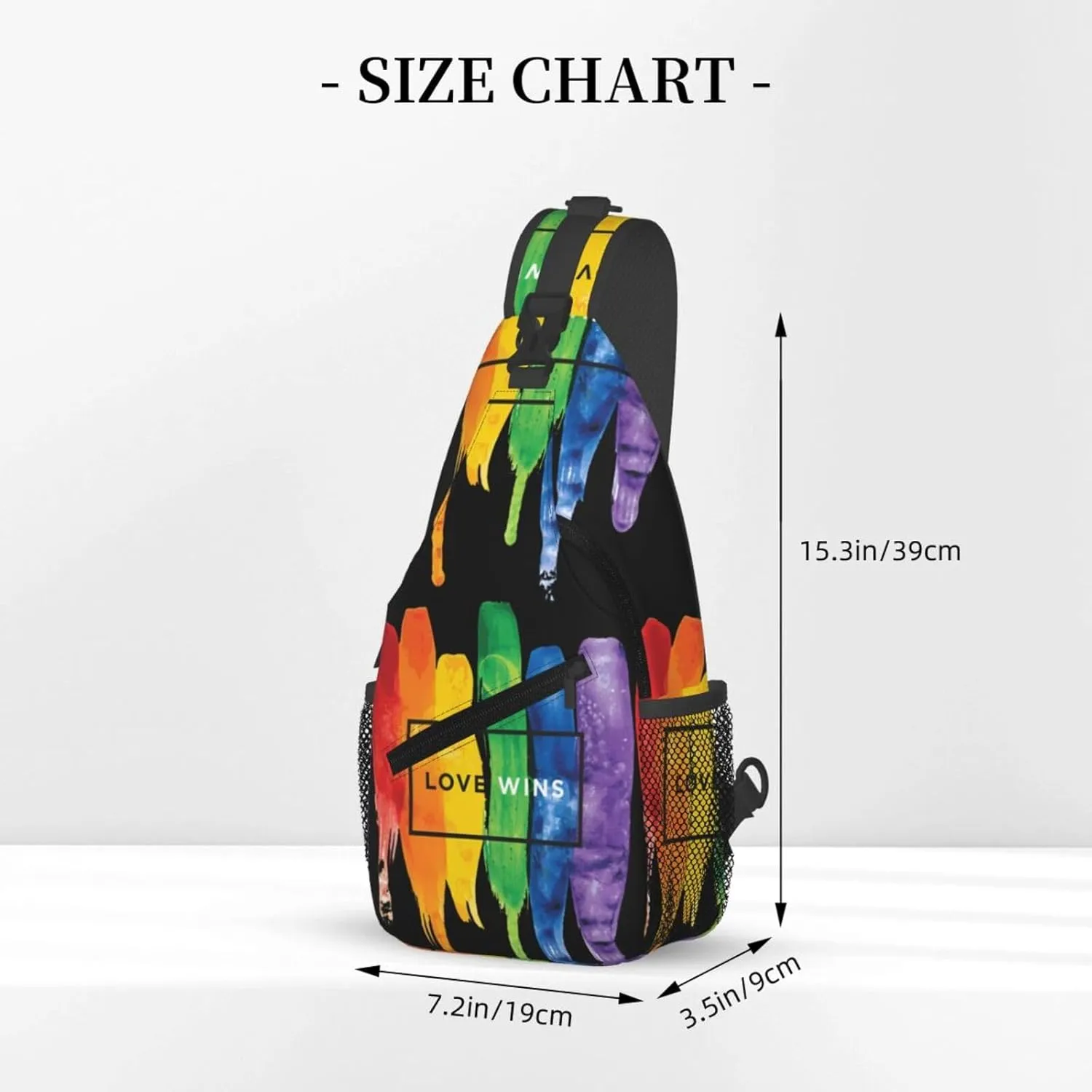 Lgbt Pride Rainbow Gay Love Wins Rainbow Chest Sling Bag Crossbody Shoulder Backpack Bag Gym Cycling Daypack Travel Hiking Cross Bag