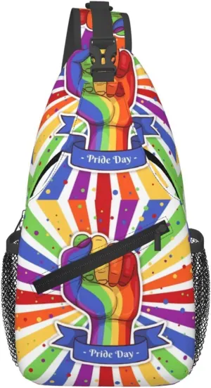 Lgbt Pride Rainbow Gay Pride Day Chest Sling Bag Crossbody Shoulder Backpack Bag Gym Cycling Daypack Travel Hiking Cross Bag