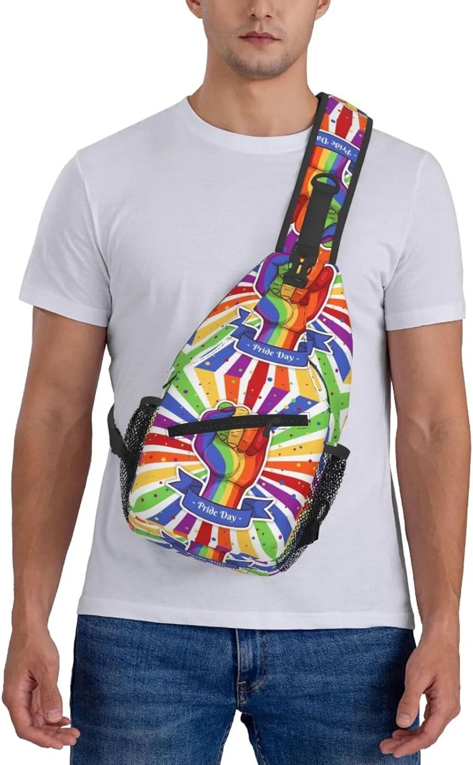 Lgbt Pride Rainbow Gay Pride Day Chest Sling Bag Crossbody Shoulder Backpack Bag Gym Cycling Daypack Travel Hiking Cross Bag