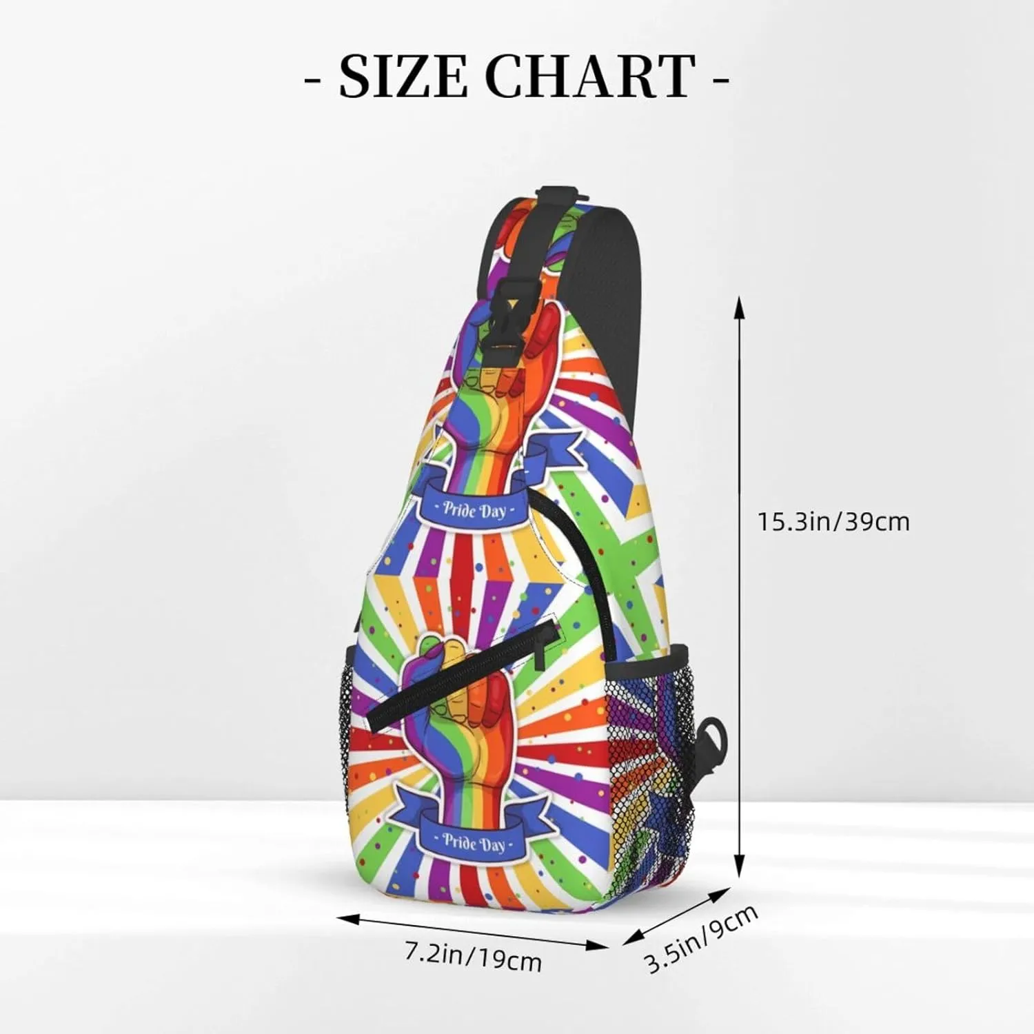 Lgbt Pride Rainbow Gay Pride Day Chest Sling Bag Crossbody Shoulder Backpack Bag Gym Cycling Daypack Travel Hiking Cross Bag