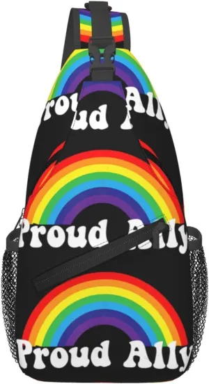 Lgbt Pride Rainbow Gay Proud Ally Chest Sling Bag Crossbody Shoulder Backpack Bag Gym Cycling Daypack Travel Hiking Cross Bag