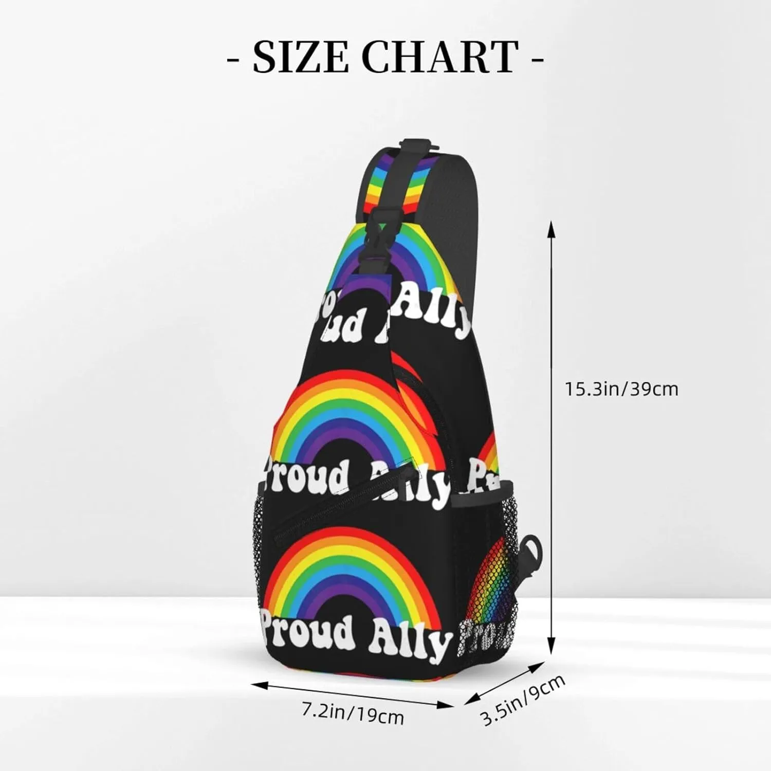 Lgbt Pride Rainbow Gay Proud Ally Chest Sling Bag Crossbody Shoulder Backpack Bag Gym Cycling Daypack Travel Hiking Cross Bag