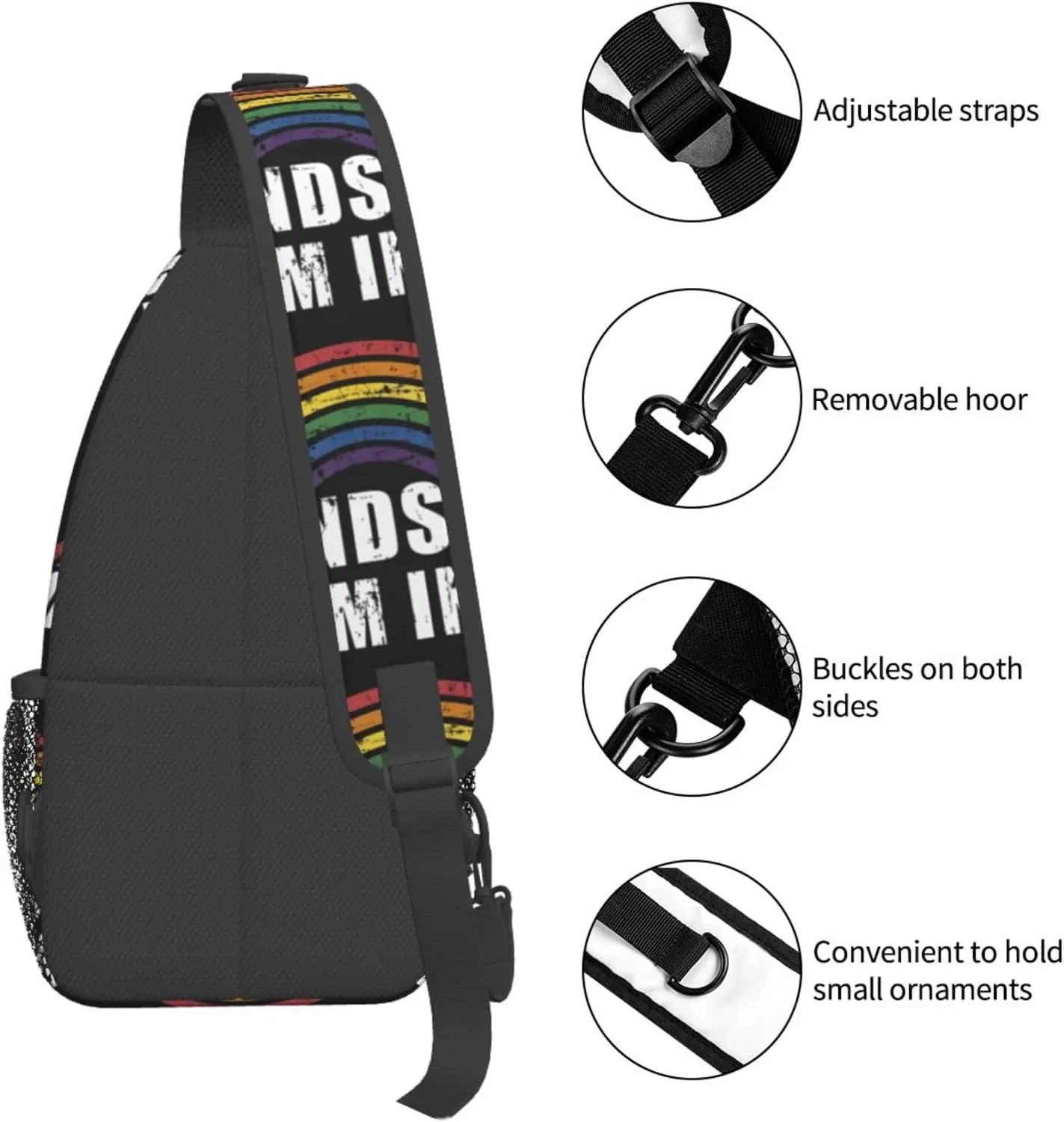 Lgbt Pride Rainbow Gay Sounds Gay I'M In Lgbt Chest Sling Bag Crossbody Shoulder Backpack Bag Gym Cycling Daypack Travel Hiking Cross Bag