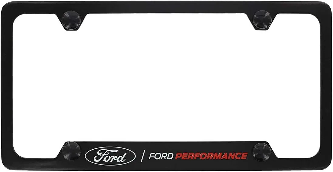 License Frame Inc. Ford Performance Wordmark Black Coated Metal License Plate Frame Holder