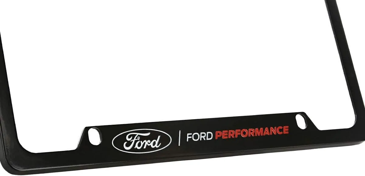 License Frame Inc. Ford Performance Wordmark Black Coated Metal License Plate Frame Holder