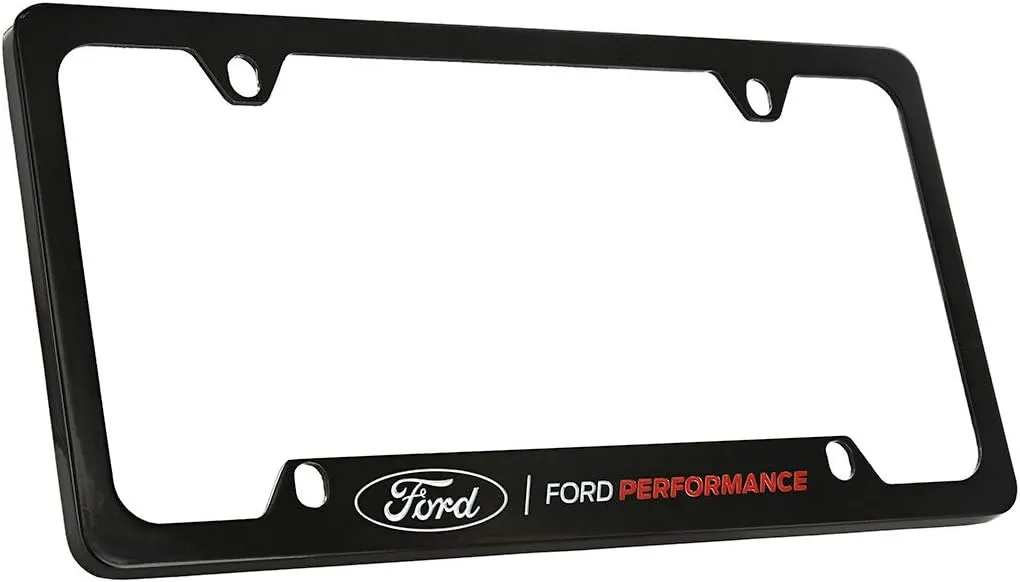 License Frame Inc. Ford Performance Wordmark Black Coated Metal License Plate Frame Holder