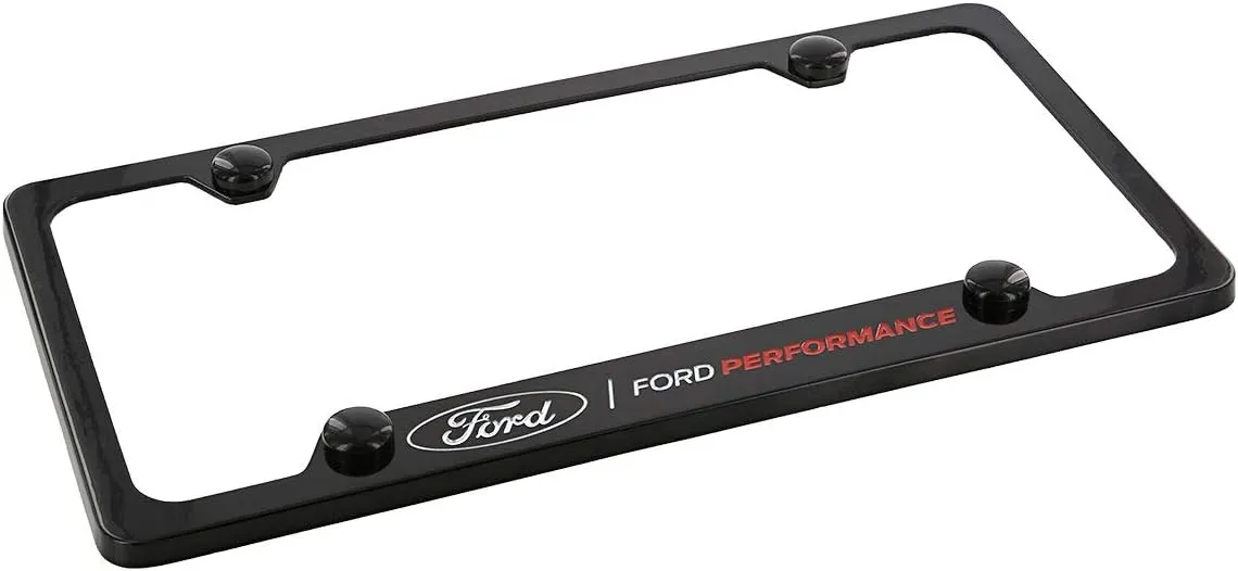 License Frame Inc. Ford Performance Wordmark Black Coated Metal License Plate Frame Holder