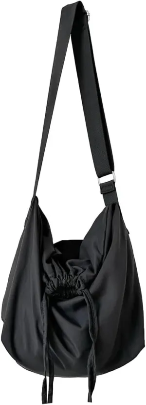 Lightweight Crossbody Bags for Women Nylon Drawstring Shoulder Purse Casual Large Tote Bag Sport Travel Handbag