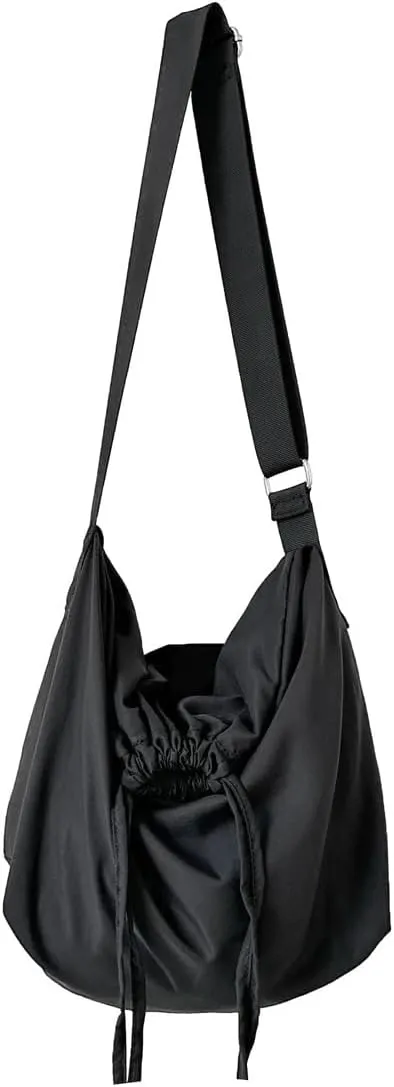 Lightweight Crossbody Bags for Women Nylon Drawstring Shoulder Purse Casual Large Tote Bag Sport Travel Handbag