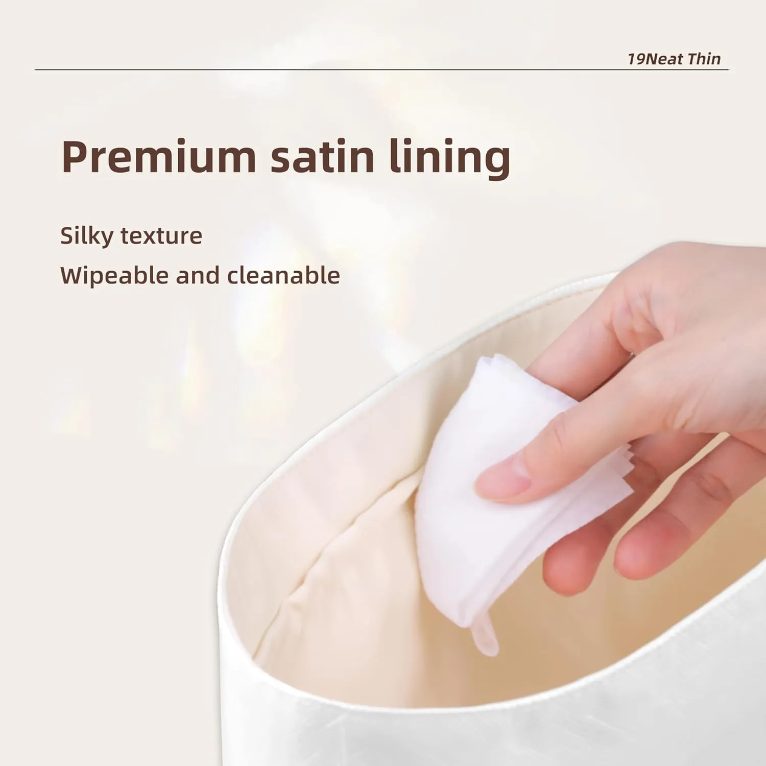 Lightweight Purse Insert Compatible with Boheme Hobo Bags, Made of Waterproof Dupontpaper Surface and Silky Satin Lining (Craie)