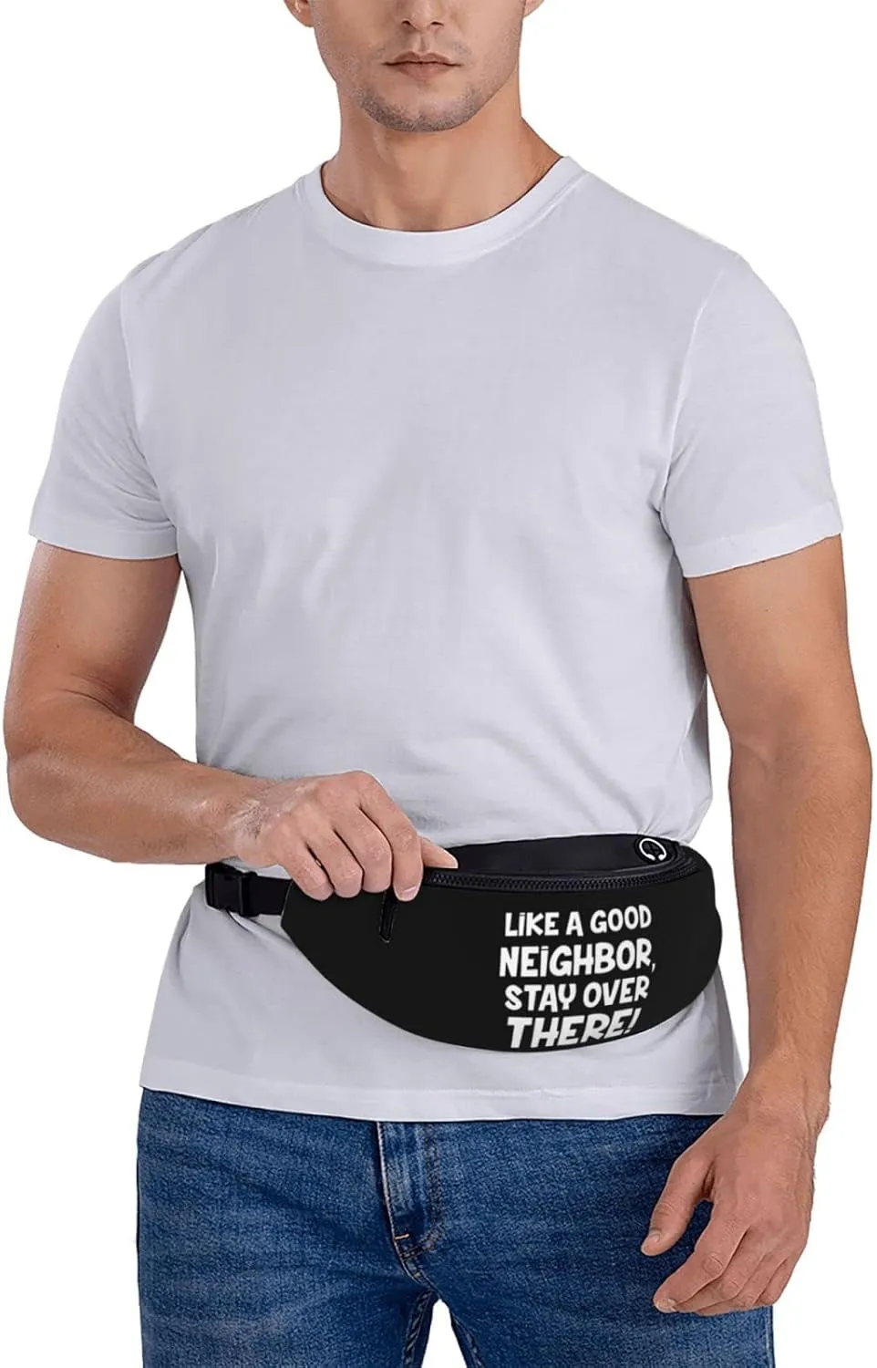 Like A Good Neighbor Stay Over There Adjustable Leisure Waistpack Outdoor Sports Running Waistpack Travel Phone Bag